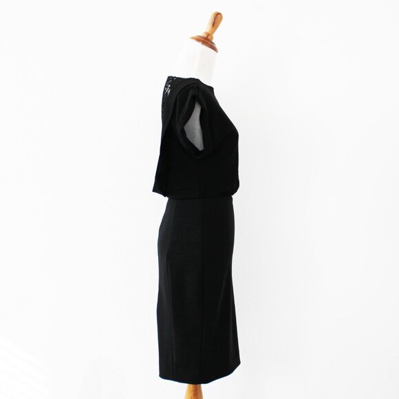 NEW & Authentic Burberry London Lace Back Blouson Classic Black Dress, Size US 2 - Picture 6 of 16